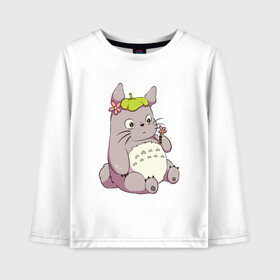 Детский лонгслив хлопок с принтом Little Totoro в Тюмени, 100% хлопок | круглый вырез горловины, полуприлегающий силуэт, длина до линии бедер | Тематика изображения на принте: forest | ghibli | japan | miyazaki | nature | neigbor | neighbour | totoro | анимация | аниме | гибли | друг | животные | лес | любовь | милый | мир | миядзаки | мульт | мультфильм | приключения | природа | сказка | сосед | тоторо