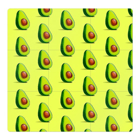 Магнитный плакат 3Х3 с принтом Авокадо в Тюмени, Полимерный материал с магнитным слоем | 9 деталей размером 9*9 см | авокадо | арт | в разрезе | вкусно | вкусный фрукт | желтый | зеленый | косточка | крупная косточка | разрез | рисунок | сладко | сочно | фрукт