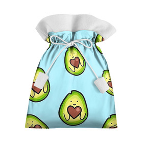 Подарочный 3D мешок с принтом Милое авокадо в Тюмени, 100% полиэстер | Размер: 29*39 см | Тематика изображения на принте: авокадо | арт | вкусняшка | мило | милое | рисунок | сердечко | сердце | фрукт | шоколад