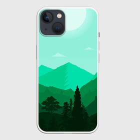 Чехол для iPhone 13 с принтом Горы пейзаж дикая природа в Тюмени,  |  | вектор | горы | зеленый | лето | образ | отдых | пейзаж | природа | рисунок | силуэт | солнце