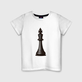 Детская футболка хлопок с принтом Король в Тюмени, 100% хлопок | круглый вырез горловины, полуприлегающий силуэт, длина до линии бедер | Тематика изображения на принте: exclusive merch | игра | интеллектуальная | король | спорт | фигура | шахматы