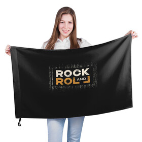 Флаг 3D с принтом Rock and Roll (Z) в Тюмени, 100% полиэстер | плотность ткани — 95 г/м2, размер — 67 х 109 см. Принт наносится с одной стороны | rock | rock and roll | блюз | госпел | драйв | кантри | качайся и катись | музыка | музыкальная | панк | панки | рок | рок н ролл | рокер | хой