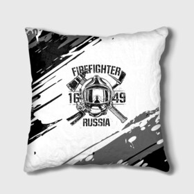 Подушка 3D с принтом FIREFIGHTER 1649 RUSSIA в Тюмени, наволочка – 100% полиэстер, наполнитель – холлофайбер (легкий наполнитель, не вызывает аллергию). | состоит из подушки и наволочки. Наволочка на молнии, легко снимается для стирки | 112 | 27 декабря | firefighter | багор | белая | герб | гкчс | знак | лого | логотип | маска | мчс | мчсник | пожарная охрана | пожарник | пожарный | пч | россии | рф | серая | символ | служба | состаренная