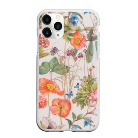 Чехол для iPhone 11 Pro матовый с принтом Цветы в Тюмени, Силикон |  | 2020 | бабочки | летний принт | лето | листья | повседневный принт | цветной принт | цветы | ягоды