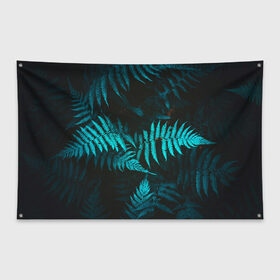 Флаг-баннер с принтом ПАПОРОТНИК в Тюмени, 100% полиэстер | размер 67 х 109 см, плотность ткани — 95 г/м2; по краям флага есть четыре люверса для крепления | summer | tropic | жара | летний | лето | отдых | пальмы | природа | текстура | тропикано | тропики