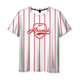 Мужская футболка 3D с принтом Арсенал в Тюмени, 100% полиэфир | прямой крой, круглый вырез горловины, длина до линии бедер | arsrnal | англия | арсенал | канониры | краснобелые | лондон | футбол