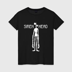 Женская футболка хлопок с принтом Siren Head в Тюмени, 100% хлопок | прямой крой, круглый вырез горловины, длина до линии бедер, слегка спущенное плечо | game | scp | siren head | игра | монстр | персонаж | пиксель арт | сирена | сиреноголовый | чудовище