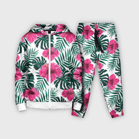 Детский костюм 3D с принтом Гавайский гибискус в Тюмени,  |  | flower | hawaii | hibiscus | palms | summer | sun | ботаника | гаваи | гавайи | гавайка | гавайская | гибискус | красочная | летняя | лето | листья | отдых | отпуск | пальма | пальмы | пляж | растения | символ