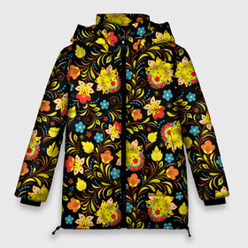 Женская зимняя куртка 3D с принтом Яркая Хохлома в Тюмени, верх — 100% полиэстер; подкладка — 100% полиэстер; утеплитель — 100% полиэстер | длина ниже бедра, силуэт Оверсайз. Есть воротник-стойка, отстегивающийся капюшон и ветрозащитная планка. 

Боковые карманы с листочкой на кнопках и внутренний карман на молнии | tatto | tattoo | бесшовная | весенняя | гжель | звезды | зелень | летняя | море | мягкий цвет | океан | орнамент | осенняя | подсолнухи | природа | растения | русский | русский фольклор | русь | тату | узоры