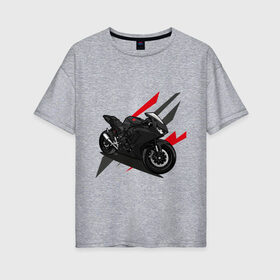 Женская футболка хлопок Oversize с принтом MOTO LIFE (Z) в Тюмени, 100% хлопок | свободный крой, круглый ворот, спущенный рукав, длина до линии бедер
 | 2020 | auto | bike | moto | motorcycle | sport | авто | автомобиль | автомобильные | байк | бренд | марка | машины | мото | мотоциклы | спорт