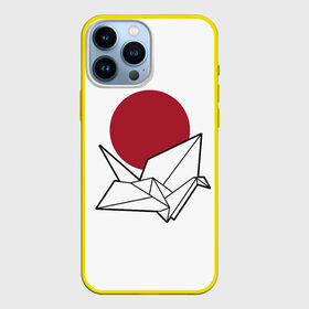 Чехол для iPhone 13 Pro Max с принтом БУМАЖНЫЙ ЖУРАВЛЬ | PAPER CRANE (Z) в Тюмени,  |  | japan | асихара но накацукуни | бумажный журавль | государство япония | журавль | ниппон | нихон | ооясимагуни | оригами | сложенная бумага | страна восходящего солнца | традиции | традиция | япония