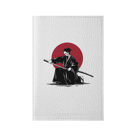 Обложка для паспорта матовая кожа с принтом Японский самурай (Z) в Тюмени, натуральная матовая кожа | размер 19,3 х 13,7 см; прозрачные пластиковые крепления | japan | ninja | samurai | асихара но накацукуни | буке | воин | вояк | государство япония | мононофу | мститель | мушя | ниндзя | ниппон | нихон | ооясимагуни | сабурай | самурай | слуга | солдат