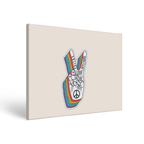 Холст прямоугольный с принтом PEACE and LOVE (Z) в Тюмени, 100% ПВХ |  | Тематика изображения на принте: hope | love | peace | два пальца | жесть | знак | любить | любовь | мир | радуга | хипи | хиппи