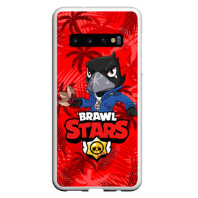 Чехол для Samsung Galaxy S10 с принтом BRAWL STARS CROW ВОРОН в Тюмени, Силикон | Область печати: задняя сторона чехла, без боковых панелей | Тематика изображения на принте: bibi | brawl stars | coach mike | crow | evil gene | gale | gene | leon | leon shark | max | mecha crow | mortis | mr.p | nani | phoenix | sally leon | sandy | spike | sprout | surge | tara | virus 8 bit | werewolf | волна | ворон | джин | л