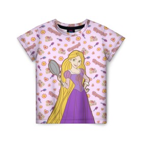 Детская футболка 3D с принтом Tangled Disney Princess в Тюмени, 100% гипоаллергенный полиэфир | прямой крой, круглый вырез горловины, длина до линии бедер, чуть спущенное плечо, ткань немного тянется | Тематика изображения на принте: disney princess | tangled | vdkimel | рапунцель