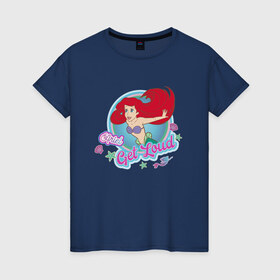 Женская футболка хлопок с принтом The Little Mermaid Ariel в Тюмени, 100% хлопок | прямой крой, круглый вырез горловины, длина до линии бедер, слегка спущенное плечо | ariel | disney princess | the little mermaid | vdkimel | ариэль | русалочка