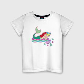 Детская футболка хлопок с принтом The Little Mermaid Ariel в Тюмени, 100% хлопок | круглый вырез горловины, полуприлегающий силуэт, длина до линии бедер | ariel | disney princess | the little mermaid | vdkimel | ариэль | русалочка