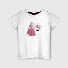 Детская футболка хлопок с принтом Sleeping beauty Aurora в Тюмени, 100% хлопок | круглый вырез горловины, полуприлегающий силуэт, длина до линии бедер | aurora | disney princess | sleeping beauty | vdkimel | аврора | спящая красавица