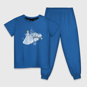 Детская пижама хлопок с принтом Cinderella Disney Princess в Тюмени, 100% хлопок |  брюки и футболка прямого кроя, без карманов, на брюках мягкая резинка на поясе и по низу штанин
 | cinderella | disney princess | vdkimel | золушка