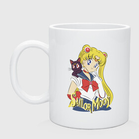 Кружка керамическая с принтом Sailor Moon & Luna в Тюмени, керамика | объем — 330 мл, диаметр — 80 мм. Принт наносится на бока кружки, можно сделать два разных изображения | Тематика изображения на принте: cat | girl | kitty | luna | moon | sailor moon | sailormoon | девочка | кот | котик | котэ | кошка | луна | мультяшка | сейлормун | сэйлор мун