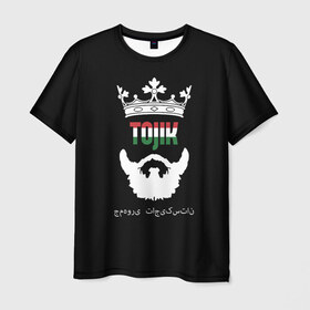 Мужская футболка 3D с принтом Таджикистан в Тюмени, 100% полиэфир | прямой крой, круглый вырез горловины, длина до линии бедер | Тематика изображения на принте: asia | beard | crown | emblem | flag | king | republic | stars | state | tajik | tajikistan | азия | борода | государство | звезды | король | корона | республика | таджик | таджикистан | флаг | царь | эмблема