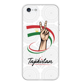 Чехол для iPhone 5/5S матовый с принтом Таджикистан в Тюмени, Силикон | Область печати: задняя сторона чехла, без боковых панелей | Тематика изображения на принте: asia | crown | emblem | flag | gesture | hand | republic | sign | stars | state | tajikistan | victory | азия | государство | жест | звезды | знак | корона | победа | республика | рука | таджикистан | флаг | эмблема