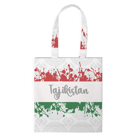 Сумка 3D повседневная с принтом Таджикистан в Тюмени, 100% полиэстер | Плотность: 200 г/м2; Размер: 34×35 см; Высота лямок: 30 см | asia | blots | drops | flag | paint | republic of tajikistan | splashes | state | азия | брызги | государство | капли | кляксы | краска | республика | таджикистан | флаг