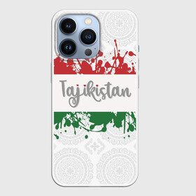 Чехол для iPhone 13 Pro с принтом Таджикистан в Тюмени,  |  | asia | blots | drops | flag | paint | republic of tajikistan | splashes | state | азия | брызги | государство | капли | кляксы | краска | республика | таджикистан | флаг