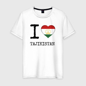 Мужская футболка хлопок с принтом Таджикистан в Тюмени, 100% хлопок | прямой крой, круглый вырез горловины, длина до линии бедер, слегка спущенное плечо. | asia | coat of arms | flag | heart | i | love | ornament | patterns | republic | state | tajikistan | азия | герб | государство | люблю | орнамент | республика | сердце | таджикистан | узоры | флаг | я