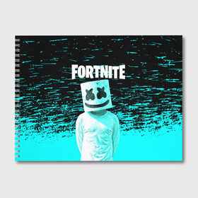 Альбом для рисования с принтом Fortnite Marshmello в Тюмени, 100% бумага
 | матовая бумага, плотность 200 мг. | Тематика изображения на принте: archetype | fortnite | fortnite x | game | ikonik | marshmello | raven | архетип | ворон | игра | иконик | маршмелло | фортнайт