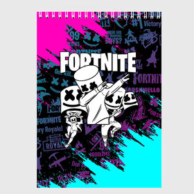 Скетчбук с принтом FORTNITE x MARSHMELLO в Тюмени, 100% бумага
 | 48 листов, плотность листов — 100 г/м2, плотность картонной обложки — 250 г/м2. Листы скреплены сверху удобной пружинной спиралью | Тематика изображения на принте: deadmau5 | fortnite | fortnite 2 | fortnite x маршмелло | ikonik | marshmello | ninja | ninja streamer | raven | travis scott | ворон | иконик | ниндзя | пили | рейвен | трэвис скотт | фортнайт