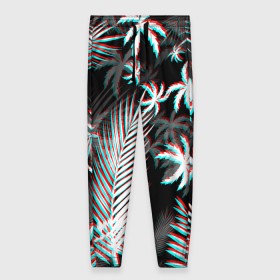 Женские брюки 3D с принтом ПАЛЬМЫ | TROPICAL GLITCH в Тюмени, полиэстер 100% | прямой крой, два кармана без застежек по бокам, с мягкой трикотажной резинкой на поясе и по низу штанин. В поясе для дополнительного комфорта — широкие завязки | glitch | hotline miami | neon | new retro wave | outrun | outrun electro | paints | palmen | rainbow | retro | retrowave | summer | synth | synthwave | tropical | глитч | краски | лето | неон | пальмы | радуга | ретро | тропики | хотлайн 
