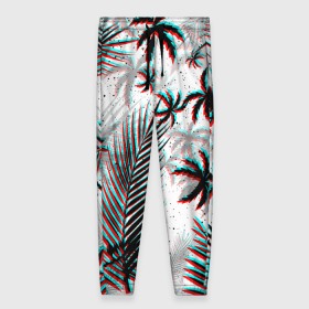 Женские брюки 3D с принтом ПАЛЬМЫ | TROPICAL GLITCH в Тюмени, полиэстер 100% | прямой крой, два кармана без застежек по бокам, с мягкой трикотажной резинкой на поясе и по низу штанин. В поясе для дополнительного комфорта — широкие завязки | hotline miami | neon | new retro wave | outrun | outrun electro | paints | palmen | rainbow | retro | retrowave | summer | synth | synthwave | tropical | брызги | брызги красок | звёзды | космос | краски | лето | неон | пальмы | радуга | 