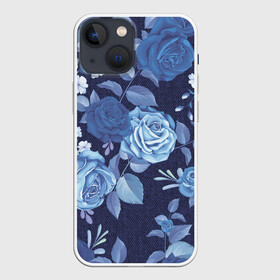 Чехол для iPhone 13 mini с принтом Джинса Розы в Тюмени,  |  | denim | flowers | jeans | rose | деним | джинса | джинсовый | джинсы | розы | ткань | цветы