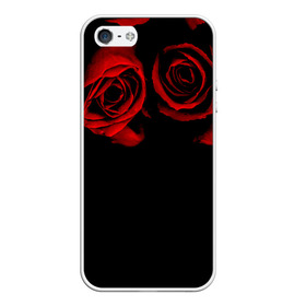 Чехол для iPhone 5/5S матовый с принтом Готика в Тюмени, Силикон | Область печати: задняя сторона чехла, без боковых панелей | black | flowers | red | rose | rozario | vampire | алые | бутоны | вампир | винтаж | готический | красныерозы | кровь | лепестки | летний | лето | ночь | природа | растения | роза | розочка | розы | рок | темный | узор
