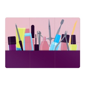 Магнитный плакат 3Х2 с принтом инструменты для маникюра в Тюмени, Полимерный материал с магнитным слоем | 6 деталей размером 9*9 см | nails | лак для ногтей | маникюр | мастер маникюра | ногти