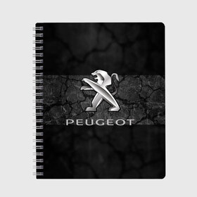 Тетрадь с принтом PEUGEOT в Тюмени, 100% бумага | 48 листов, плотность листов — 60 г/м2, плотность картонной обложки — 250 г/м2. Листы скреплены сбоку удобной пружинной спиралью. Уголки страниц и обложки скругленные. Цвет линий — светло-серый
 | Тематика изображения на принте: abstract | auto | brand | car | geometry | peugeot | sport | texture | абстракция | авто | автомобильные | бренд | геометрия | классика | машины | модные | пежо | спорт | стиль | текстура