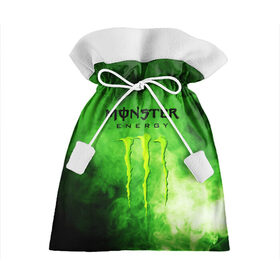 Подарочный 3D мешок с принтом MONSTER ENERGY в Тюмени, 100% полиэстер | Размер: 29*39 см | Тематика изображения на принте: brend | green | monster energy | андреналин | бренд | зеленый | логотип | монстр | напиток | энергетик | энергия