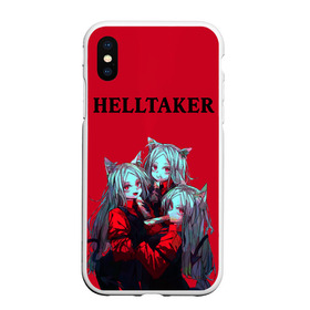 Чехол для iPhone XS Max матовый с принтом HELLTAKER в Тюмени, Силикон | Область печати: задняя сторона чехла, без боковых панелей | anime | azazel | beelzebub | cerberus | helltaker | judgement | justice | lucifer | malina | modeus | pandemonica | zdrada | аниме | здрада | люцифер | малина | модеус | пандемоника | правосудие | справедливость | хеллтейкер