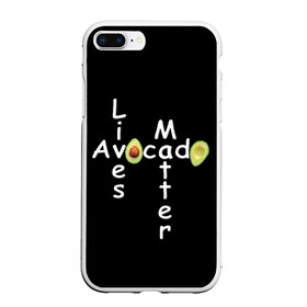 Чехол для iPhone 7Plus/8 Plus матовый с принтом Avocado Lives Matter в Тюмени, Силикон | Область печати: задняя сторона чехла, без боковых панелей | avocado | black lives matter | lives matter | авокадо | авокадо лозунг | авокадо надпись | авокадо прикол | авокадо текст | авокадо юмор