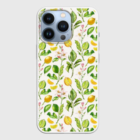 Чехол для iPhone 13 Pro с принтом Летний узор лимон ветки листья в Тюмени,  |  | Тематика изображения на принте: ботаника | ветки | кислый | летний | лимонад | лимончики | лимоны | листья | паттерн | узор | цветы | цитрусовые