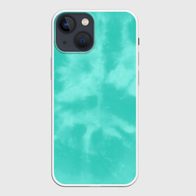 Чехол для iPhone 13 mini с принтом Бирюзовый ТАЙ ДАЙ в Тюмени,  |  | summer | tie dye | акварель | бирюзовый тай дай | лето | разноцветная | тай дай | тайдай | яркая