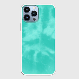 Чехол для iPhone 13 Pro Max с принтом Бирюзовый ТАЙ ДАЙ в Тюмени,  |  | summer | tie dye | акварель | бирюзовый тай дай | лето | разноцветная | тай дай | тайдай | яркая