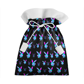 Подарочный 3D мешок с принтом Playboy в Тюмени, 100% полиэстер | Размер: 29*39 см | playboy | абстракция | зая | заяц | краска | кролик | кролик плейбой | лето | море | неон | отдых | плейбой | плэйбой | пляж | текстура