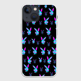 Чехол для iPhone 13 mini с принтом Playboy в Тюмени,  |  | playboy | абстракция | зая | заяц | краска | кролик | кролик плейбой | лето | море | неон | отдых | плейбой | плэйбой | пляж | текстура