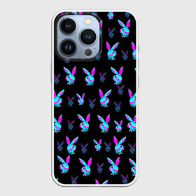 Чехол для iPhone 13 Pro с принтом Playboy в Тюмени,  |  | playboy | абстракция | зая | заяц | краска | кролик | кролик плейбой | лето | море | неон | отдых | плейбой | плэйбой | пляж | текстура
