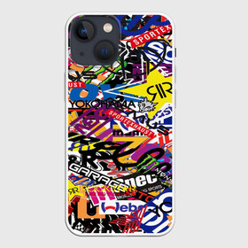 Чехол для iPhone 13 mini с принтом СТИКЕРБОМБИНГ в Тюмени,  |  | fashion | sticker bombing | мода | наклейки | стикербомбинг | стикеры | текстура