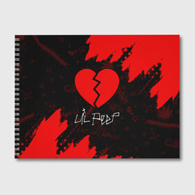 Альбом для рисования с принтом LIL PEEP ЛИЛ ПИП в Тюмени, 100% бумага
 | матовая бумага, плотность 200 мг. | Тематика изображения на принте: beautiful | daddy | heart | life | lil | lilpeep | music | peep | rap | rapper | rip | tattoo | лил | лилпип | литл | лого | музыка | папочка | пип | рип | рожица | рэп | рэпер | рэперы | сердечко | сердце | символ | тату | татуировки