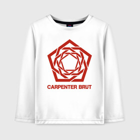 Детский лонгслив хлопок с принтом Carpenter Brut в Тюмени, 100% хлопок | круглый вырез горловины, полуприлегающий силуэт, длина до линии бедер | Тематика изображения на принте: carpenter brut | futuresynth | outrun | retrowave | synthwave | ретровейв | синтвейв | синтивейв