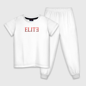 Детская пижама хлопок с принтом Elite Netflix сериал в Тюмени, 100% хлопок |  брюки и футболка прямого кроя, без карманов, на брюках мягкая резинка на поясе и по низу штанин
 | elite | netflix | сериал | элита.
